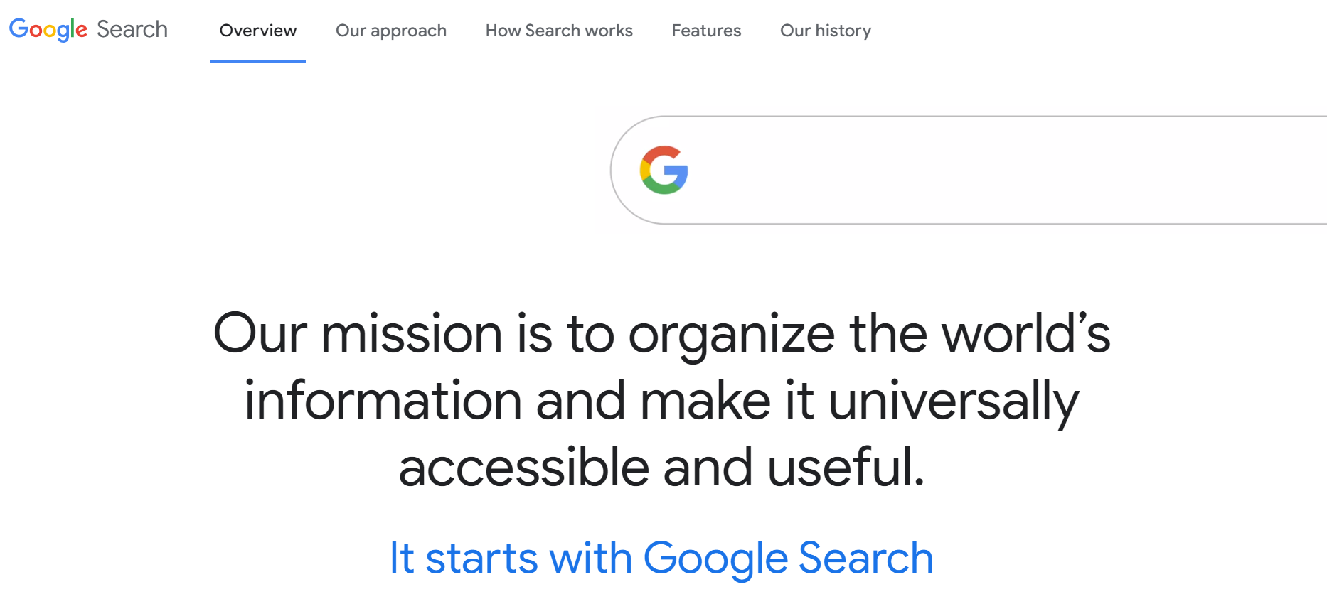 googleのミッションステートメント
